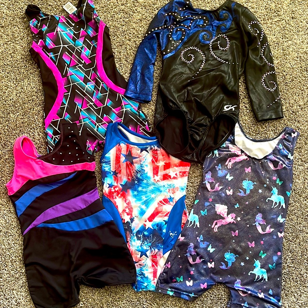 Girls lot leotards size 6. Justice GK Freestyle. EUC